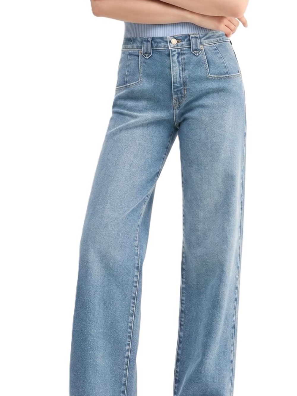 Emmiol High-Rise Wide Leg Women’s Jeans - Light Blue